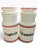 Striking vintage pair of ceramic apothecary jars labeled “Aspirin” and “Vitamins,” presented in a crisp ivory-and-red...