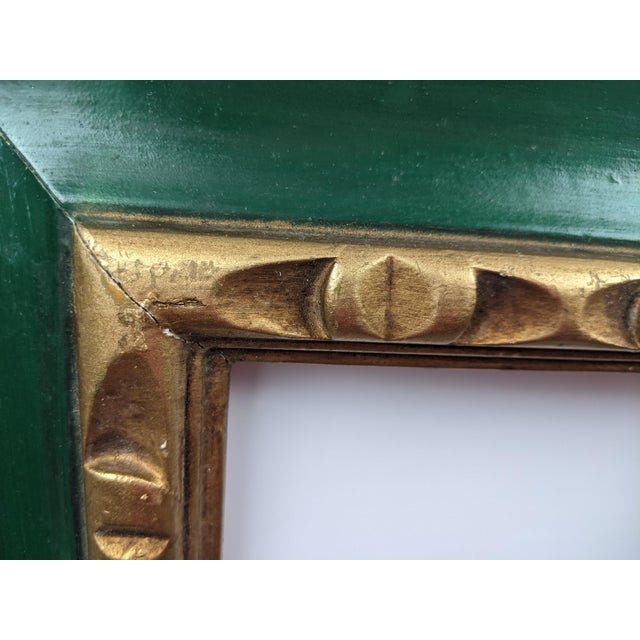 This vintage Gallerywall picture frame combines a deep emerald/forest green finish with warm antiqued gold detailing. A...