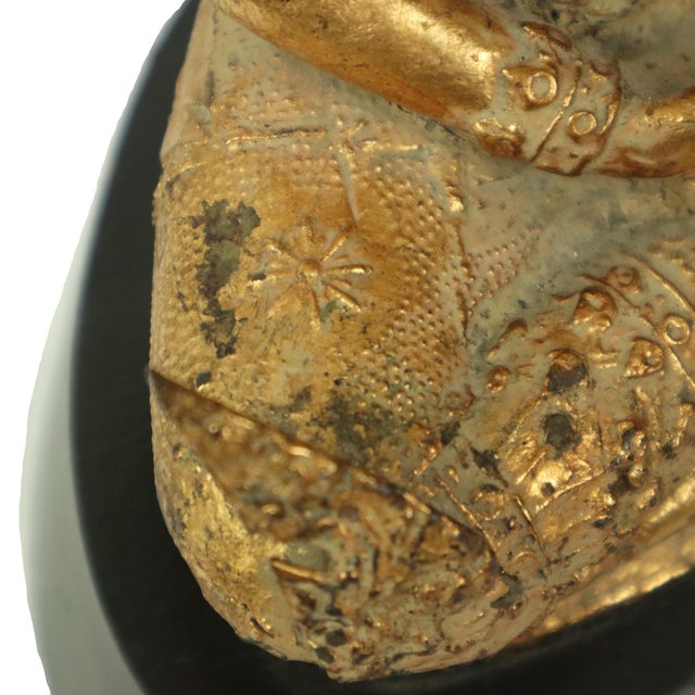 Gilded Bronze Buddha on Wooden Base, Thailand For Sale - Image 13 of 14