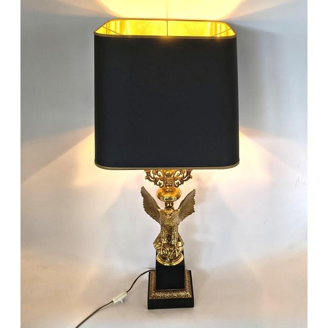 Empire Brass Eagle Table Lamp from Lusterie Deknudt, 1970s For Sale - Image 6 of 12