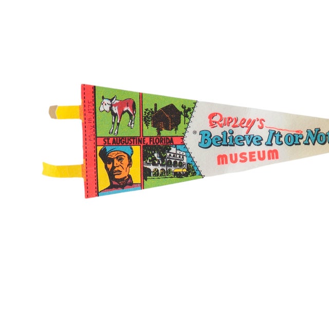 Vintage Ripley's Believe It or Not Museum felt flag pennant circa 1970. A brightly colored mid-century souvenir from...