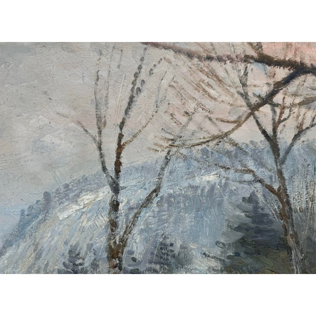 Gray 1960s Richard G. Packer North Conway, New Hampshire Art Landscape Oil Painting, Framed For Sale - Image 8 of 11