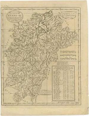 Antique Map of the Jiangxi Province of China by Du Halde, 1738