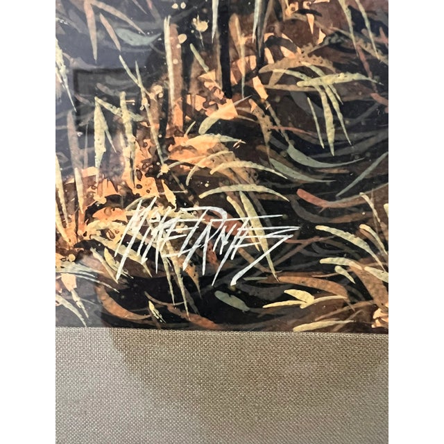 Wood Vintage Mid CenturyTraditional Watercolor Painting of Scenic Landscape Signed by Mike Danetz For Sale - Image 7 of 9