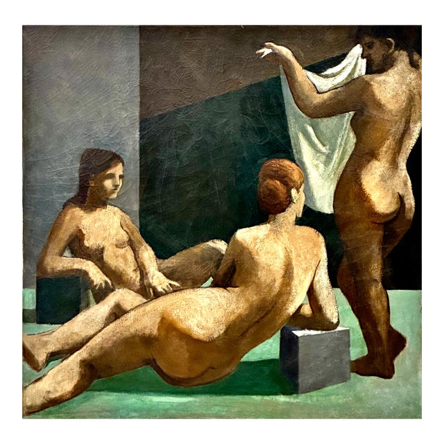 Large Modern Painting After Picasso of Three Nudes by David Ladin For Sale