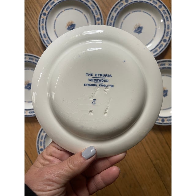 Wonderful, set of six plates by Wedgewood Etruria In blue laurel pattern. This pattern was made from 1933 to 1938. It...