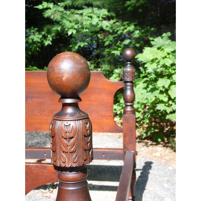 Antique Solid Wood 3/4 Cannonball Rope Bed 1800's Chairish