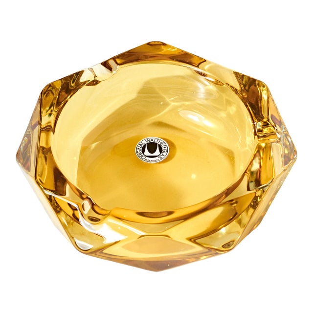 Mid-Century Six Sided Amber Colored Glass Ashtray by Waltherglas of West Germany For Sale
