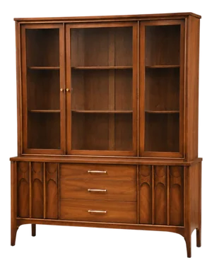 1960s Kent Coffey Perspecta Walnut and Rosewood Credenza Hutch