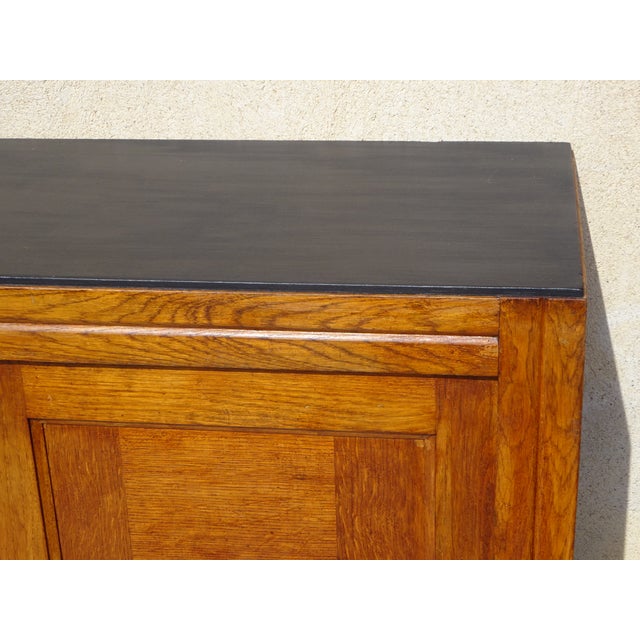 Vintage Oak and Veneer Sideboard with Gilt Handles, 1950s For Sale - Image 12 of 18