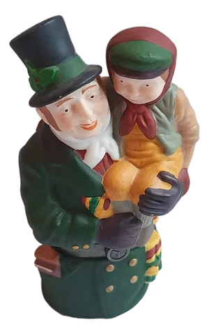 Dept 56 Christmas Trinket Box Tiny Tim and Mr. Cratchit Hidden Charm