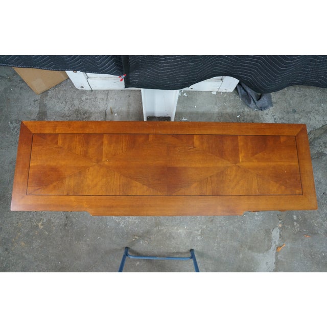 Lexington Neoclassical Cherry Parquetry Breakfront Console Sofa Hall Table 54" For Sale - Image 9 of 18