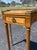 Tan Vintage Louis XVI Style Mahogany Serpentine Console With Bronze Gallery For Sale - Image 8 of 8