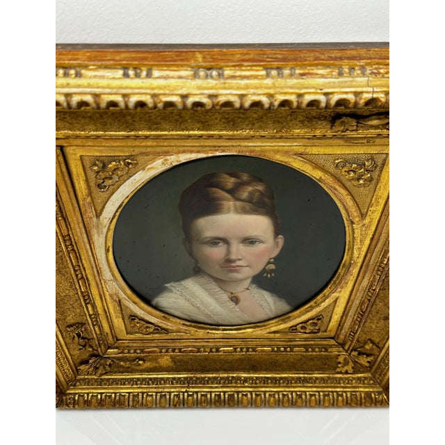 19th Century Oil Painting Portrait Young Dutch Hague Lady Nobility Framed For Sale - Image 9 of 12