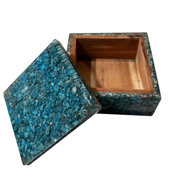 Maitland - Smith Mid Century Turquoise Box For Sale - Image 4 of 7