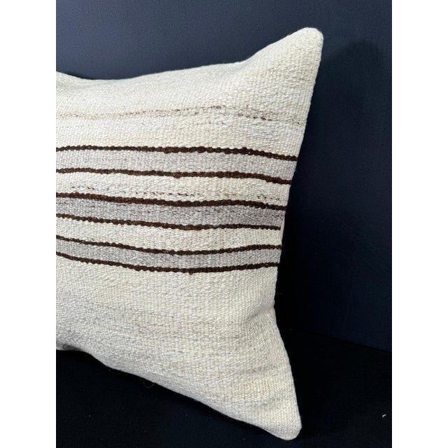 Contemporary Turkish Hemp Pillow Cushion Natural Beige Brown Cushion Cover 20"x20" For Sale - Image 3 of 4