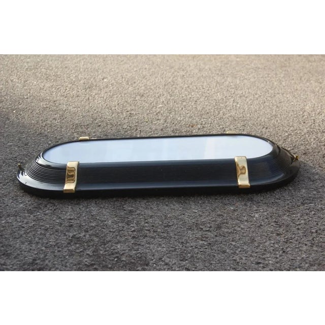 Metal Italian Black & Gold Sconce, 1970s For Sale - Image 7 of 11