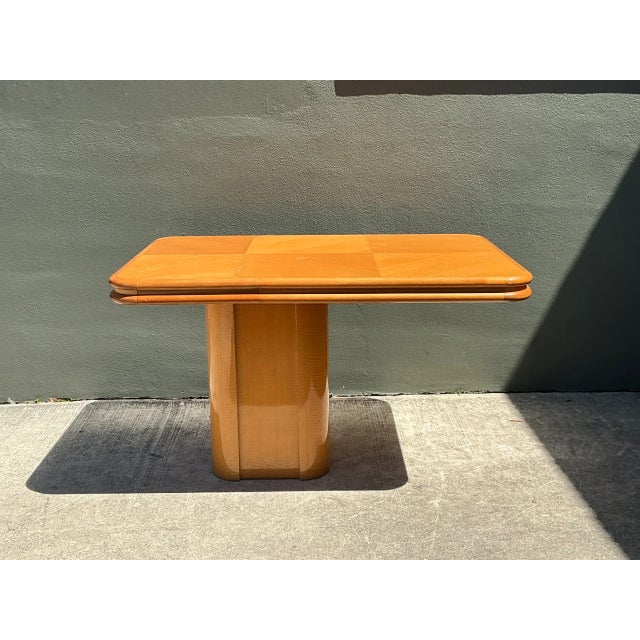 Wood Vintage Geometric Wood Extendable Game Table For Sale - Image 7 of 12