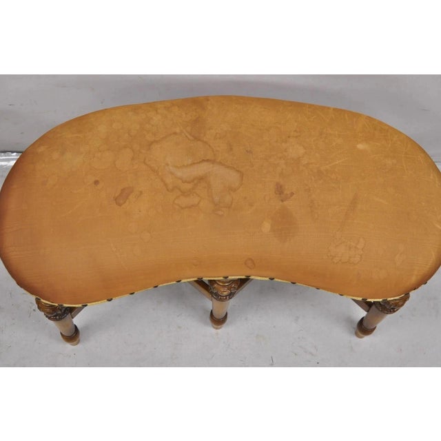 Antique Joerns Bros French Provincial Kidney Bean 6 Leg Vanity Bench Stool For Sale - Image 4 of 10