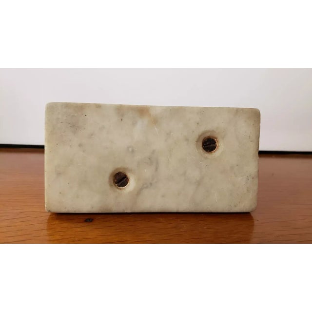 Late 19th Century French Chinoiserie Style Rhinoceros Spelter Double Inkwell on Marble Base For Sale In New Orleans - Image 6 of 7