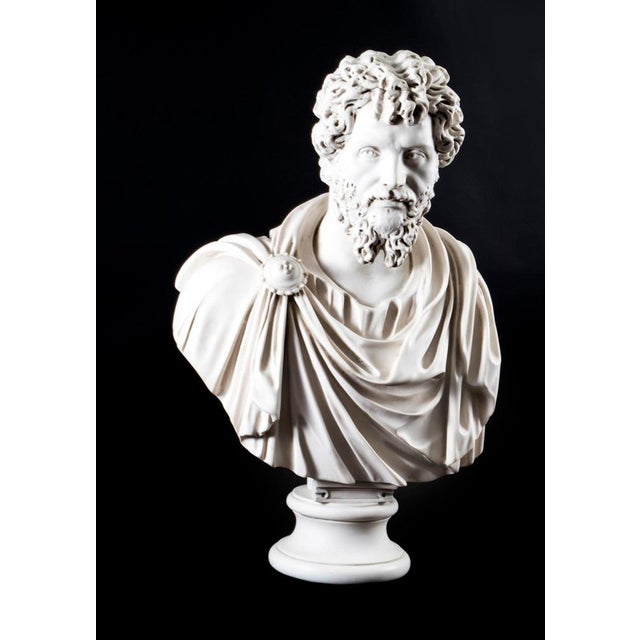 A beautifully sculpted marble bust of the famous Roman Emperor Lucius Verus dating from the last quarter of the 20th...