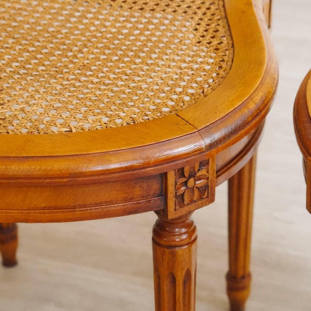 Louis XVI Chairs in Cherry Wood with Cane Webbing and Balloon Backrests, Set of 4 For Sale - Image 4 of 15