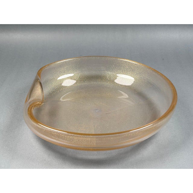 Mid-Century Modern 1980s Elsa Peretti for Tiffany & Co. Murano Glass Plate – Archimede Seguso, 24k Gold For Sale - Image 3 of 4