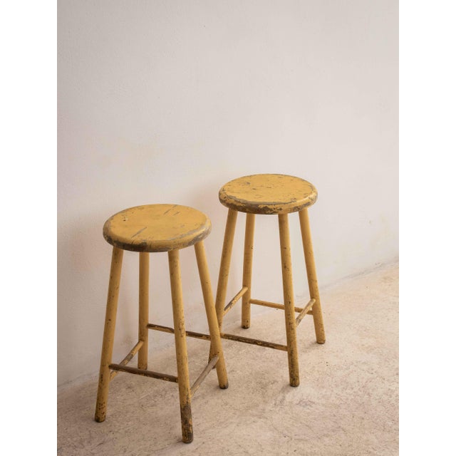 Vintage Beech Stools, 1950s, Set of 2, in Very Good conditions. Designed 1950 to 1959