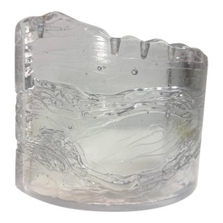 Cast Studio Glass Menorah by Joel & Candace Bless Curved Shape Brutalist Waves For Sale
