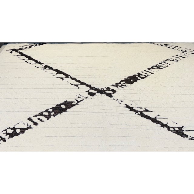 Textile Modern Hand Knotted Nepalese Wool Rug For Sale - Image 7 of 9