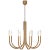 Kelly Wearstler for Visual Comfort Signature Rousseau Medium Chandelier in Antique-Burnished Brass with Etched Crystal For Sale