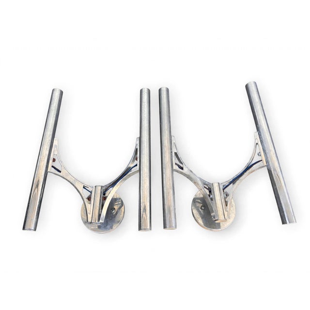 1960s Chrome Steel Sconces by Gaetano Sciolari, 1960s, Set of 2 For Sale - Image 5 of 5