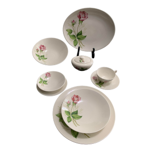 1940s Knowles 37 Piece Dinnerware Tea Rose Dish-Set