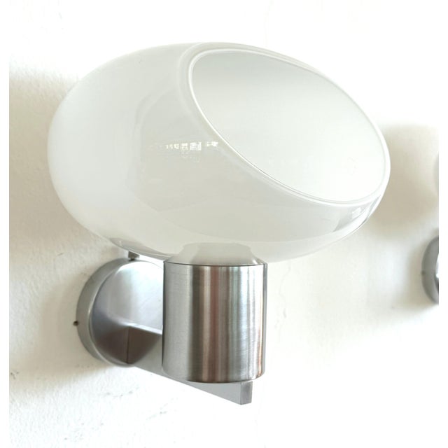 Mid-Century Modern Italian Wall Sconces in Murano Glass and Chrome from Fontana Arte, 1970s, Set of 2 For Sale - Image 9 of 18