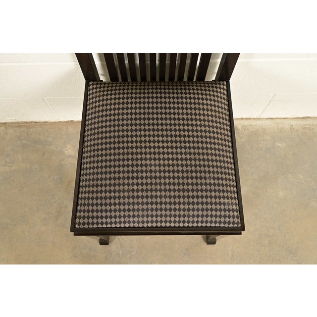 Wood Frank Lloyd Wright for Cassina Arts & Crafts Dark Cherry Wood Dining Chairs, Set of Four For Sale - Image 7 of 13