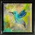 Hummingbird #2 by Ana Hefco | Tinted Layered Resin on Stretched Canvas of a hummingbird in flight For Sale