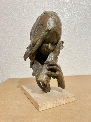 Stanley Bleifeld, Bronze Sculpture American Modernist Art Stanley Bleifeld Girl with Bass or Cello, c.1970