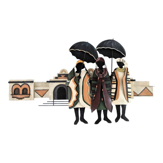 C. Jere Signed 1996 Village Women Wall Sculpture For Sale