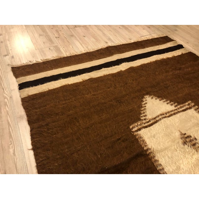 1960s Vintage Handmade Traditional Rug- 4′8″ × 6′1″ For Sale - Image 6 of 9