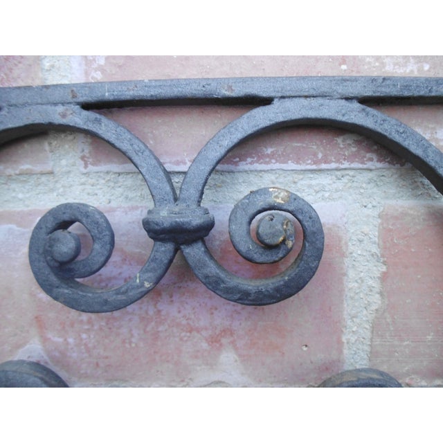 Hand-Forged Antique Iron Gate from a Church, 1890s For Sale - Image 3 of 12
