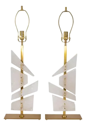 Early 21st Century "Splinter" Rock Crystal Shard Lamps by Spark Interior - A Pair