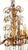 Gold Antique Art Nouveau Gilded Metal and Murano Glass Drop Chandelier, 1920s For Sale - Image 8 of 14