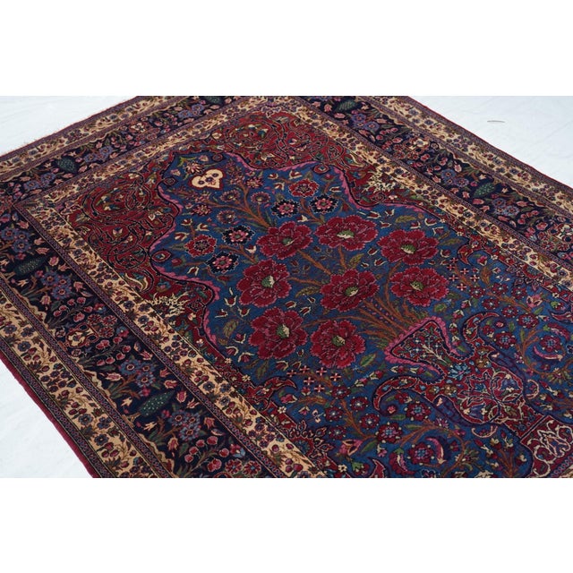 Antique Semnan Rug 4'9'' X 6'5'' For Sale In New York - Image 6 of 9
