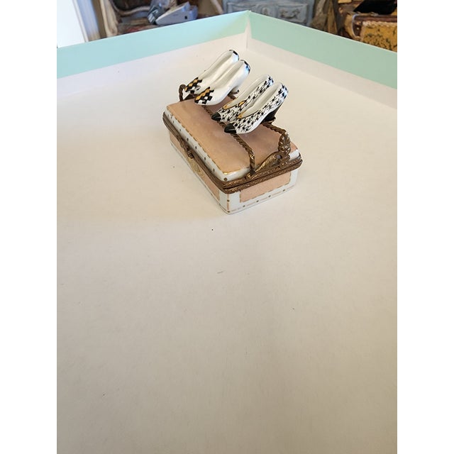 Ceramic Limoges Porcelain Box Shoe Themed For Sale - Image 7 of 9