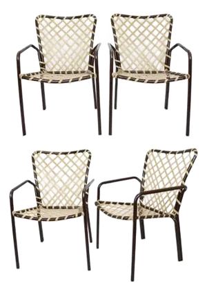 Vintage Brown Jordan Tamiami Outdoor Patio Armchairs, Attributed - 4 Pieces