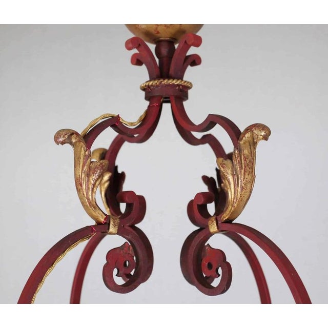 2000 - 2009 Antique Circular Forged Chandelier For Sale - Image 5 of 5