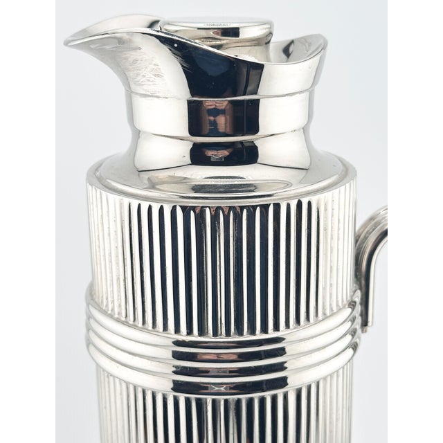 Mid-Century Christian Dior Modernist Ribbed Silver Thermal Carafe For Sale In New Orleans - Image 6 of 14