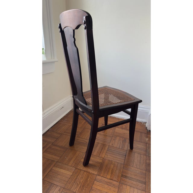 Late 19th Century Late 19th Century Mission Armless Side Chair With Cane Seat For Sale - Image 5 of 13