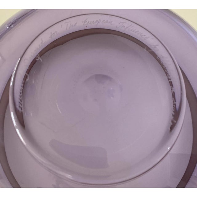 Purple Vintage Swedish Purple Glass Bowl - Signed For Sale - Image 8 of 10