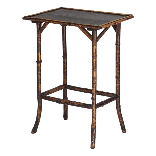 Vintage Petite Tortise Bamboo Side Table For Sale